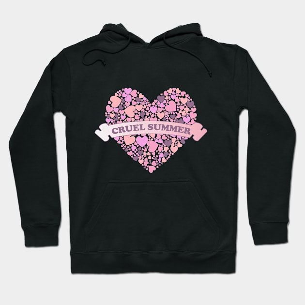 Cruel Summer Pink Hearts 3 Hoodie by Maries Papier Bleu